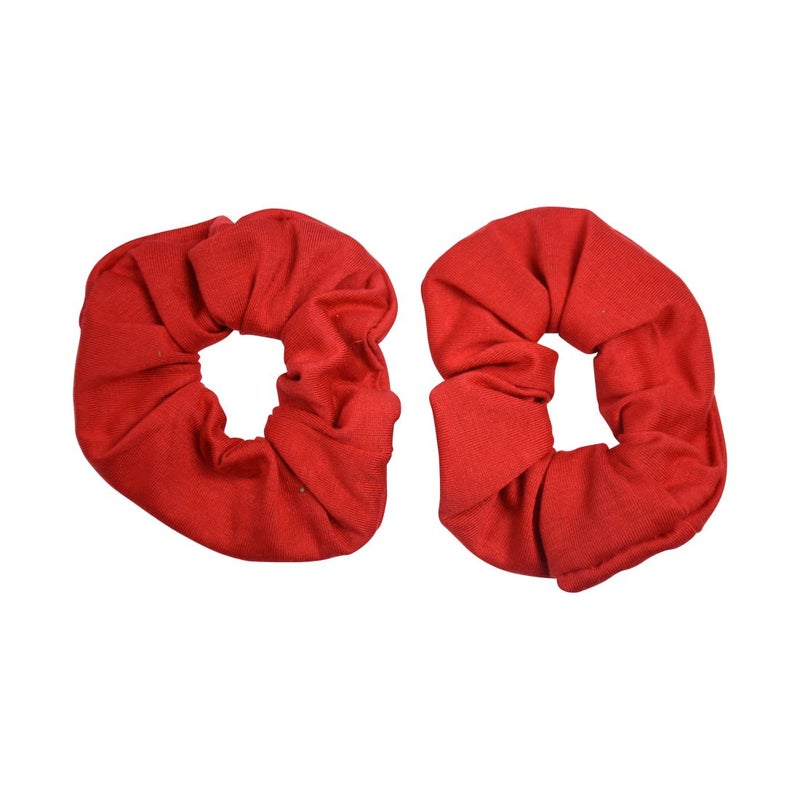 Motique Accessories Set of 2 Large Solid Scrunchies - Red - Image 1